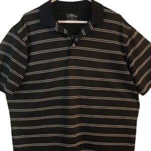 PGA Tour‎ men’s golf polo Size Large shirt black and white stripe short sleeve